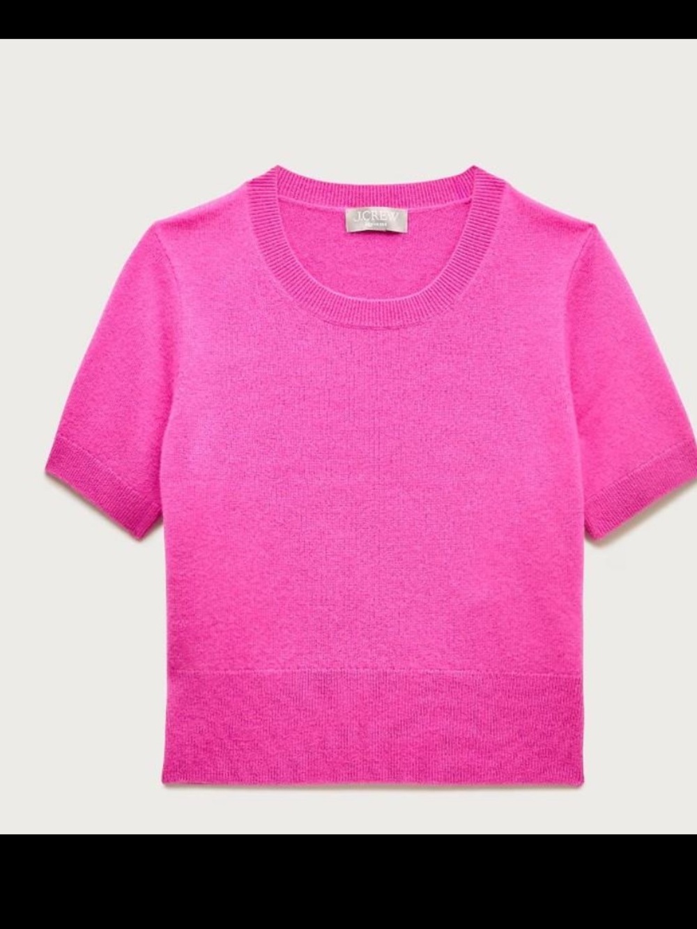 J. Crew Short Sleeve Cashmere Crewneck Sweater - Hot Pink - Picture 8 of 8